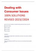 Dealing with  Consumer Issues 100% SOLUTIONS  REVISED 2023//2024