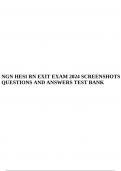 NGN HESI RN EXIT EXAM 2024 SCREENSHOTS QUESTIONS AND ANSWERS TEST BANK.