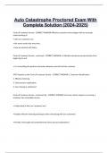 Auto Catastrophe Proctored Exam With  Complete Solution &lpar;2024-2025&rpar;