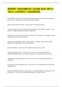 NREMT PARAMEDIC EXAM 2024 WITH 100&percnt; CORRECT ANSWERS