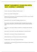 NREMT PARAMEDIC EXAM 2024 WITH 100&percnt; CORRECT ANSWERS