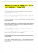 NREMT PARAMEDIC EXAM 2024 WITH 100&percnt; CORRECT ANSWERS