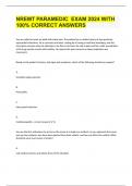 NREMT PARAMEDIC  EXAM 2024 WITH 100&percnt; CORRECT ANSWERS