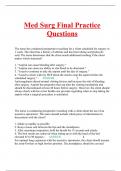 Med Surg Final Practice Questions