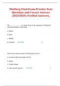 MedSurg Final Exam Practice Tests Questions and Correct Answers (2024/2025) (Verified Answers).
