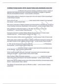 CORRECTIONS EXAM 1WITH QUESTIONS AND ANSWERS 2024 &num;39&period;