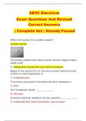 ABYC Electrical Exam Questions And Revised  Correct Answers | Complete Set | Already Passed