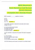 ABYC Electrical 2 Exam Questions And Revised  Correct Answers | Complete Set | Already Passed