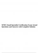 SFMC Email Specialist Certification Exam Actual Questions and Answers with Complete Solution.