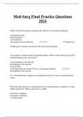 Med-Surg Final Practice Questions 2024