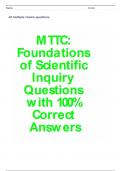 MTTC: Foundations of Scientific Inquiry Questions with 100% Correct Answers