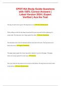 CPDT-KA Study Guide Questions with 100% Correct Answers | Latest Version 2024 | Expert Verified | Ace the Test