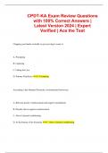 CPDT-KA Exam Review Questions with 100% Correct Answers | Latest Version 2024 | Expert Verified | Ace the Test