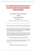 PAT 2008&sol;2009 EXAM QUESTIONS TO  HELP YOU WITH YOUR UPCOMING  EXAM REVISION