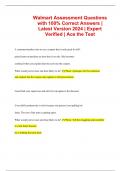 Walmart Assessment Questions with 100% Correct Answers | Latest Version 2024 | Expert Verified | Ace the Test