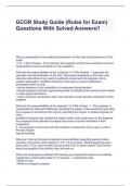 GCOR Study Guide (Rules for Exam) Questions With Solved Answers!!