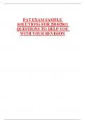 PAT EXAM SAMPLE  SOLUTIONS FOR 2010&sol;2011 QUESTIONS TO HELP YOU  WITH YOUR REVISION