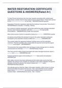 WATER RESTORATION CERTIFICATE QUESTIONS & ANSWERS&lpar;Rated A&plus;&rpar;