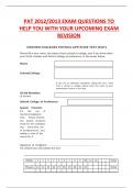 PAT 2012&sol;2013 EXAM QUESTIONS TO  HELP YOU WITH YOUR UPCOMING EXAM REVISION