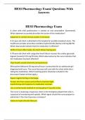 HESI Pharmacology Exam/ Questions With  Answers