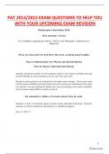 PAT 2014&sol;2015 EXAM QUESTIONS TO HELP YOU  WITH YOUR UPCOMING EXAM REVISION
