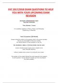 PAT 2017&sol;2018 EXAM QUESTIONS TO HELP  YOU WITH YOUR UPCOMING EXAM REVISION