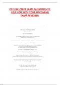 PAT 2021&sol;2022 EXAM QUESTIONS TO  HELP YOU WITH YOUR UPCOMING  EXAM REVISION&period;