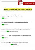 Ivy Tech APHY 101 Exam 2 Midterm Exam Questions and Answers 2024 / 2025 | 100% Verified Answers