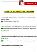 Ivy Tech APHY 101 Exam 4 Midterm Exam Questions and Answers 2024 / 2025 | 100% Verified Answers