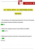 Ivy Tech APHY 101 Midterm Exam Review Questions and Answers 2024 / 2025 | 100% Verified Answers