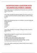NUTRITION EXAM 4 QUESTIONS WITH  ACCURATED SOLUTIONS A&plus; GRADED&period;