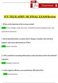 Ivy Tech APHY 101 Final Exam Review Questions and Answers 2024 / 2025 | 100% Verified Answers