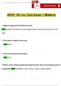 Ivy Tech APHY 101 Exam 1 Midterm Exam Questions and Answers 2024 / 2025 | 100% Verified Answers