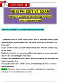 2024 PN HESI Exit V1 Exam with NGN Questions and Verified Answers&comma; 100&percnt; Guarantee Pass