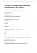 Rasmussen Pathophysiology - Final Exam  Review Questions and answers