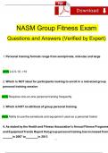 NASM Group Fitness Exam Questions and Answers (2024 / 2025) (Verified Answers)
