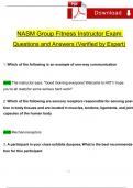 NASM Group Fitness Instructor Exam Questions and Answers (2024 / 2025) (Verified Answers)