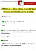 NASM Group Personal Training Certification Exam Questions and Answers &lpar;2024 &sol; 2025&rpar; &lpar;Verified Answers&rpar;