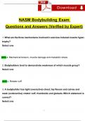 NASM Bodybuilding Coach Exam Questions and Answers (2024 / 2025) (Verified Answers)