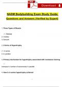 NASM Bodybuilding Coach Exam Study Guide Questions and Answers (2024 / 2025) (Verified Answers)