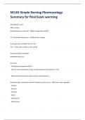NCLEX Simple Nursing Pharmacology  Summary for final Exam warming