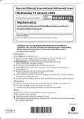 Pearson Edexcel A-LEVEL Paper 1  Mathematics  Advanced Subsidiary&sol;Advanced Level Decision Mathematics D1 January 2024 AUTHENTIC MARKING SCHEME ATTACHED  