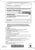 Pearson Edexcel A-LEVEL Paper 1  Mathematics   Advanced Subsidiary/Advanced Level Pure Mathematics P2  January 2024 AUTHENTIC MARKING SCHEME ATTACHED  