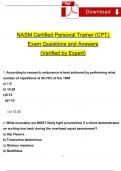 NASM CPT Final Exam Questions and Answers (2024 / 2025) (Verified Answers)