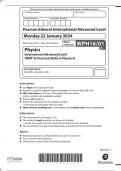 Pearson Edexcel A-LEVEL Paper 1  Physics International Advanced Level UNIT 6: Practical Skills in Physics II  January 2024 AUTHENTIC MARKING SCHEME ATTACHED