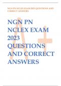 NGN PN  NCLEX EXAM  2023 QUESTIONS  AND CORRECT  ANSWERS
