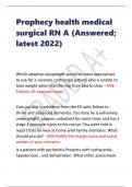Prophecy health medical  surgical RN A (Answered;  latest 2022)