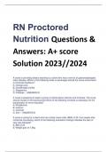 RN Proctored  Nutrition Questions &  Answers: A+ score  Solution 2023//2024