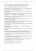 TRUCK DRIVING CHAMPIONSHIP QUESTIONS