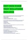 EXIT HESI EXAM  TEST SOLUTIONS  2023.2024